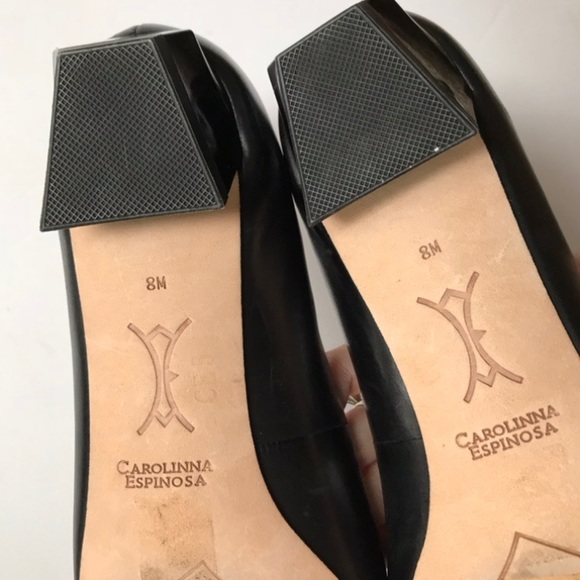 NWT Carolinna Espinosa Black Cadence Leather Flats - Picture 9 of 11